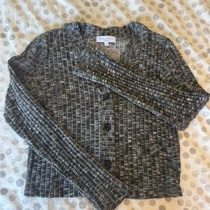 Michael Stars Gray Ribbed Cardigan